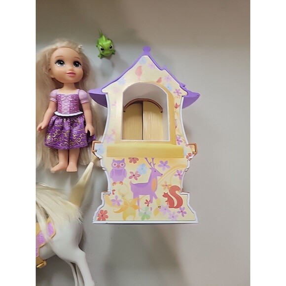 Disney Princess Petite Doll Lot Tangled Rapunzel Flynn Rider Maximus Treehouse - Picture 6 of 10